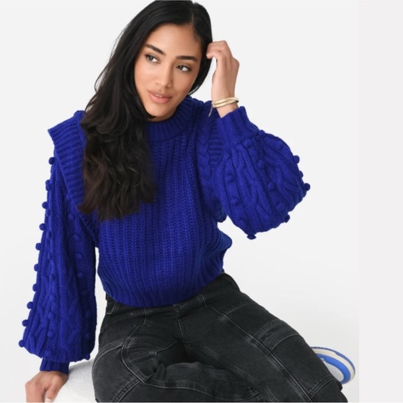 Farm Rio braided blue sweater - Picture 2 of 2